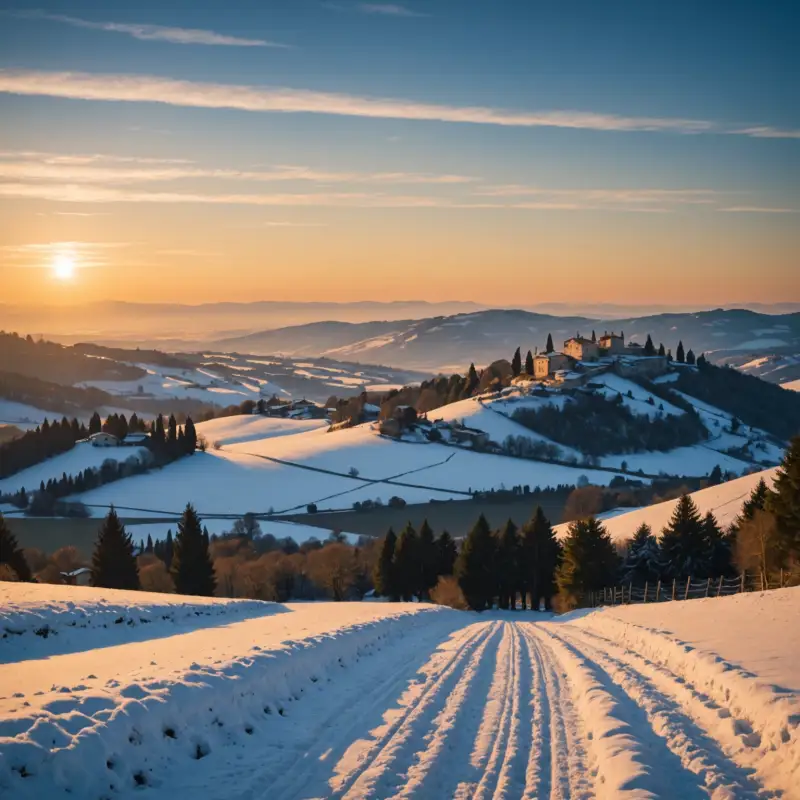Alba e tramonto in collina: l’inverno magico sulle alture fiorentine